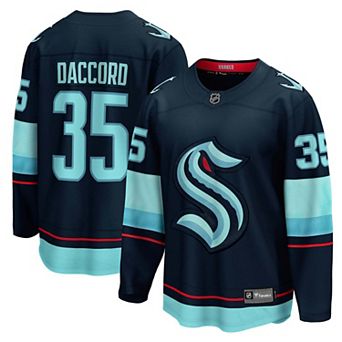 Men's Fanatics Joey Daccord Deep Sea Blue Seattle Kraken Home Breakaway Player Jersey