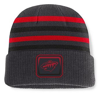Men's Fanatics Black Minnesota Wild Knurly Stripe Cuffed Knit Hat