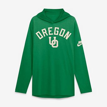 Men's Nike Green Oregon Ducks Legacy Arch Tri-Blend Long Sleeve Hooded T-Shirt