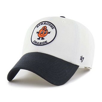 Unisex '47 White/Navy Syracuse Orange Pique Patch Clean Up Adjustable Hat
