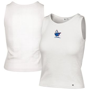Women's '47 Cream Chicago Cubs Single Swirl Ribbed Baby Tank Top