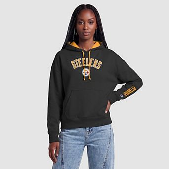 Women's Champion Black/Gold Pittsburgh Steelers Contrast Liner Hoodie