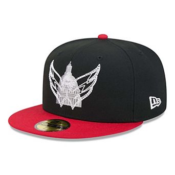 Men's New Era Black/Red Washington Capitals City Icon Stitched Overlay 59FIFTY Fitted Hat