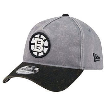 Men's New Era Gray/Black Boston Bruins Storm A-Frame 9FORTY Adjustable Hat