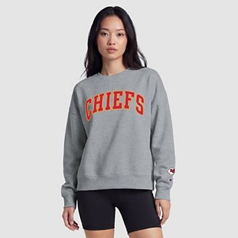 Kansas City Chiefs Champion Women's Contrast Lined Sweatshirt - Heather Gray