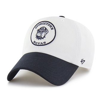 Unisex '47 White/Navy Georgetown Hoyas Pique Patch Clean Up Adjustable Hat