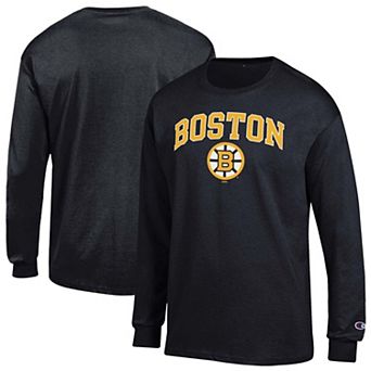 Men's Champion Black Boston Bruins Jersey Long-Sleeve T-Shirt