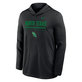 Men's Nike Black North Texas Mean Green 2026 Sideline Lightweight Dri-FIT Hoodie