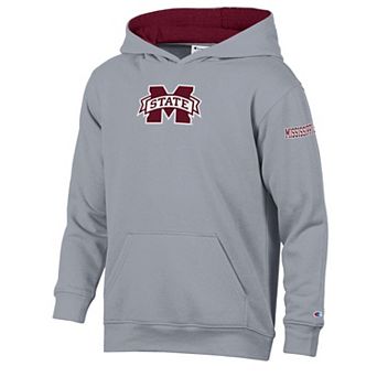 Youth Champion Heather Gray/Maroon Mississippi State Bulldogs Volume Fleece Hoodie