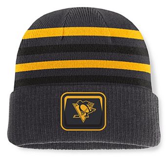 Men's Fanatics Black Pittsburgh Penguins Knurly Stripe Cuffed Knit Hat