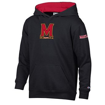 Youth Champion Black/Red Maryland Terrapins Volume Fleece Hoodie