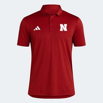 Men's adidas Red Nebraska Huskers Ultimate 365 Stripe Polo
