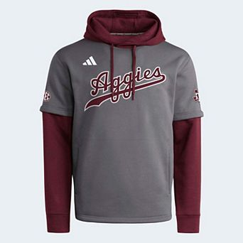Youth adidas Gray/Maroon Texas A&M Aggies Dugout Collection Hoodie