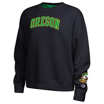 Women's Champion Black/Green Oregon Ducks Sweatshirt