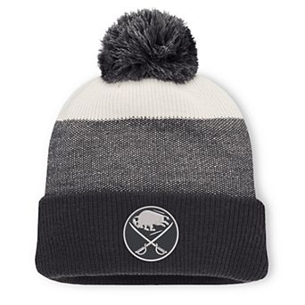 Men's Fanatics Black/Light Beige Buffalo Sabres Monochrome Cuffed Knit Hat with Pom