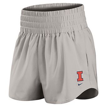 Women's Nike Gray Illinois Fighting Illini Ultra Dri-FIT High-Rise Shorts