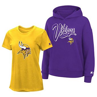 Women's Starter Gold/Purple Minnesota Vikings Hoodie & T-Shirt Combo Pack