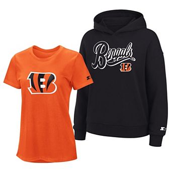 Women's Starter Orange/Black Cincinnati Bengals Hoodie & T-Shirt Combo Pack