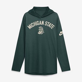 Men's Nike Green Michigan State Spartans Legacy Arch Tri-Blend Long Sleeve Hooded T-Shirt