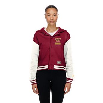 Women's New Era Washington Commanders Burgundy Throwback Full-Snap Hooded Jacket