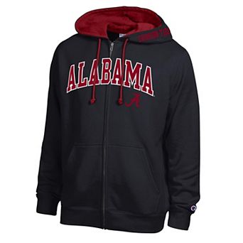 Men's Champion Black Alabama Crimson Tide Arch Logo Full-Zip Fleece Hoodie