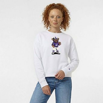 Women's Champion White TCU Horned Frogs Teddy Bear Sweatshirt