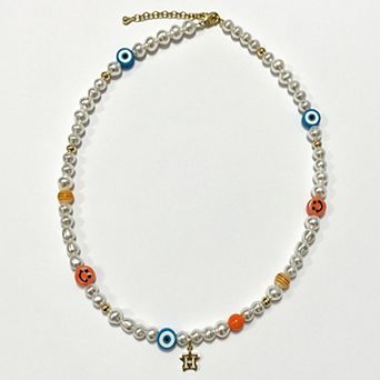 LUV AJ Houston Astros Pearl Bead Logo Necklace