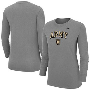Women's Nike Heather Gray Army Black Knights Core Long Sleeve T-Shirt