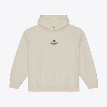 Men's Mitchell & Ness Cream Colorado Avalanche Core Essentials Hoodie