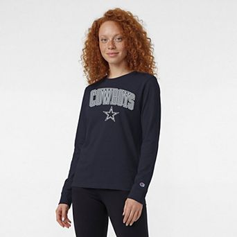 Women's Champion Navy Dallas Cowboys Core Logo Long Sleeve T-Shirt