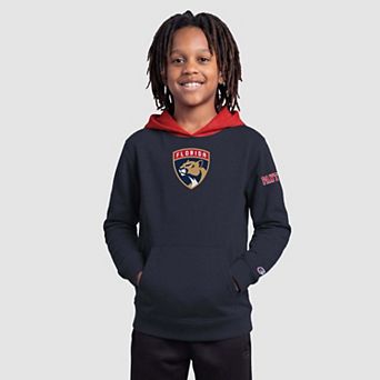 Youth Champion Navy/Scarlet Florida Panthers Volume Fleece Hoodie