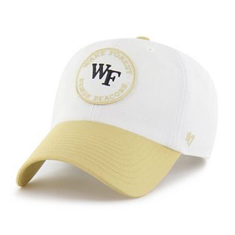 Unisex '47 White/Gold Wake Forest Demon Deacons Pique Patch Clean Up Adjustable Hat
