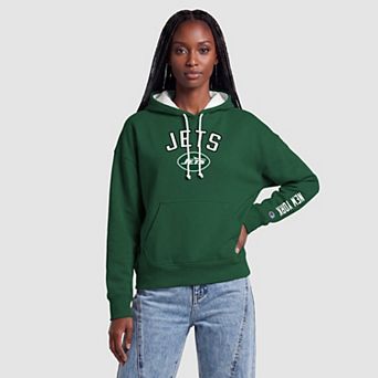 Women's Champion Green/White New York Jets Contrast Liner Hoodie