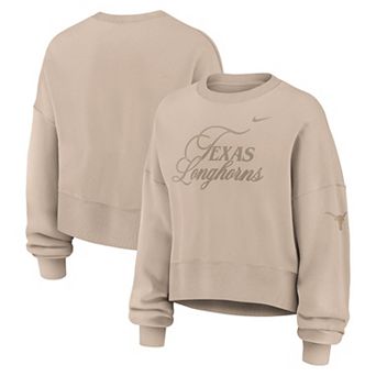 Women's Nike Tan Texas Longhorns Neutral Stance Collection Oversized Phoenix Fleece Sweatshirt