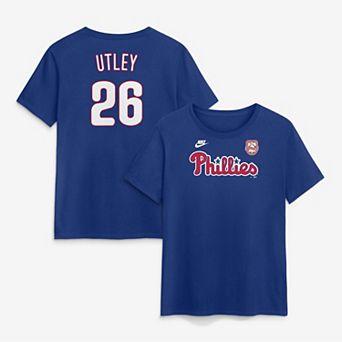 Women's Nike Chase Utley Royal Philadelphia Phillies Wall of Fame Name & Number T-Shirt