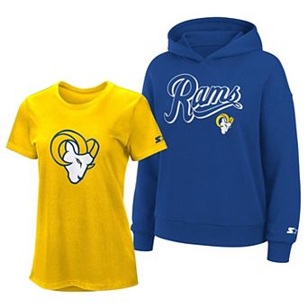 Women's Starter Gold/Royal Los Angeles Rams Hoodie & T-Shirt Combo Pack