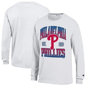 Men's Champion White Philadelphia Phillies Jersey Long Sleeve T-Shirt
