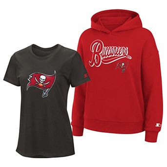 Women's Starter Pewter/Red Tampa Bay Buccaneers Hoodie & T-Shirt Combo Pack