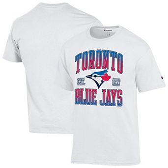 Men's Champion White Toronto Blue Jays Team Name T-Shirt