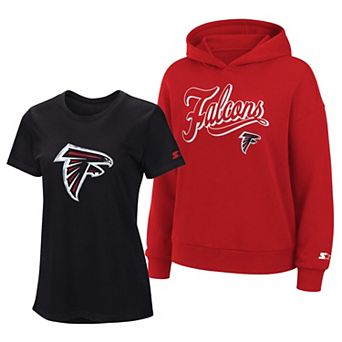 Women's Starter Black/Red Atlanta Falcons Hoodie & T-Shirt Combo Pack