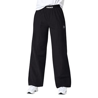 Women's Starter Black Minnesota Vikings Athleisure Wide-Leg Trousers
