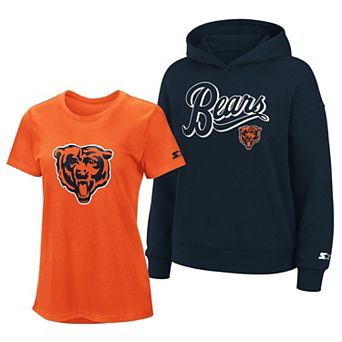 Women's Starter Orange/Navy Chicago Bears Hoodie & T-Shirt Combo Pack