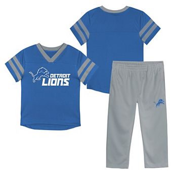 Toddler Outerstuff Blue/Silver Detroit Lions Red Zone Jersey Top & Pants Set