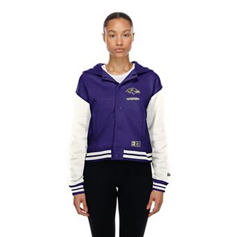 Women's New Era Baltimore Ravens Purple Throwback Full-Snap Hooded Jacket