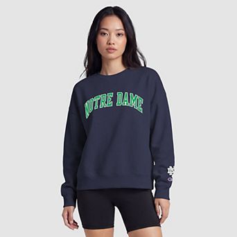 Women's Champion Navy/Green Notre Dame Fighting Irish Sweatshirt