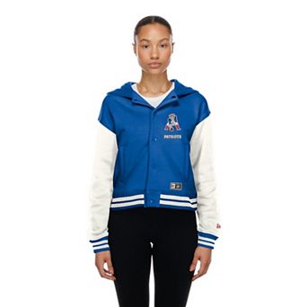 Women's New Era New England Patriots Royal Throwback Full-Snap Hooded Jacket