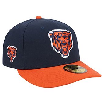Men's New Era Navy/Orange Chicago Bears Pixel Curved 59FIFTY Fitted Hat