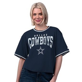 Women's Starter Navy Dallas Cowboys Ace Cropped T-Shirt
