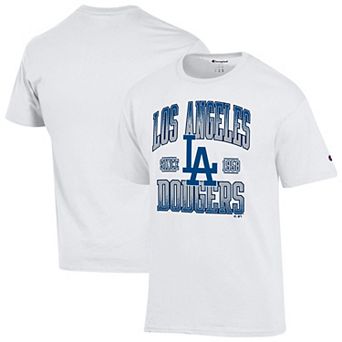 Men's Champion White Los Angeles Dodgers Team Name T-Shirt