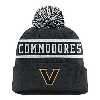 Men's Nike Black Vanderbilt Commodores Peak Cuffed Knit Hat with Pom
